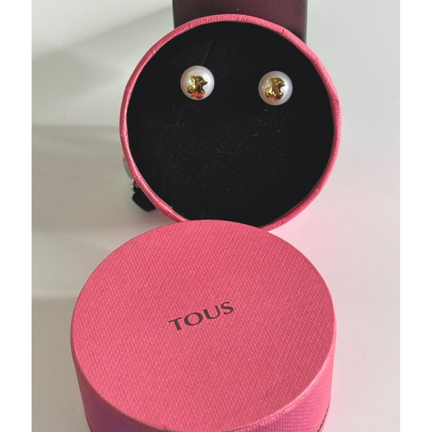 Authentic 18k Solid Gold Tous Bear Earrings With Pearls Bear Motif New In Box